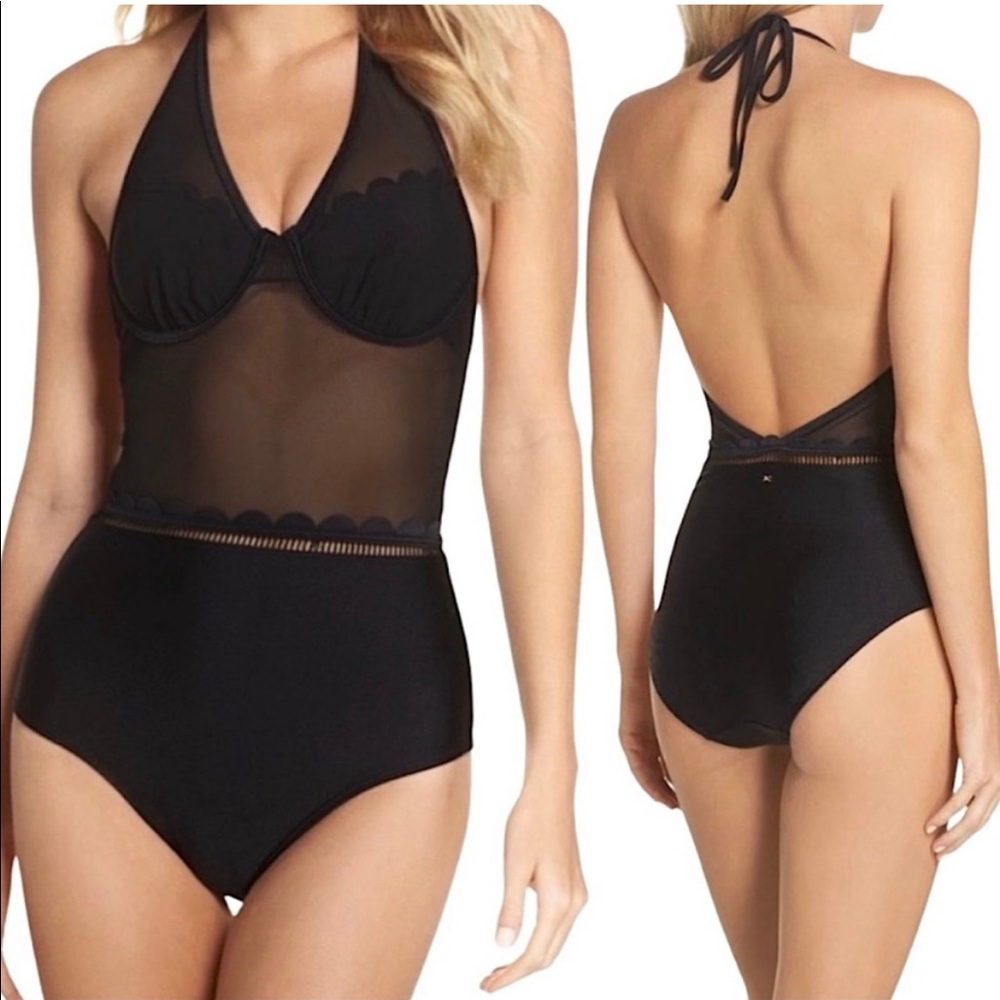 Ted Baker black scallop kesia one piece swimsuit